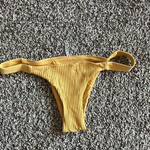 Yellow Ribbed Bikini Bottom